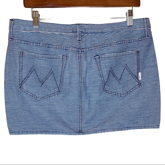 MOTHER railroad Jean Skirt SNS On the Road Striped 27 - Picture 14 of 16